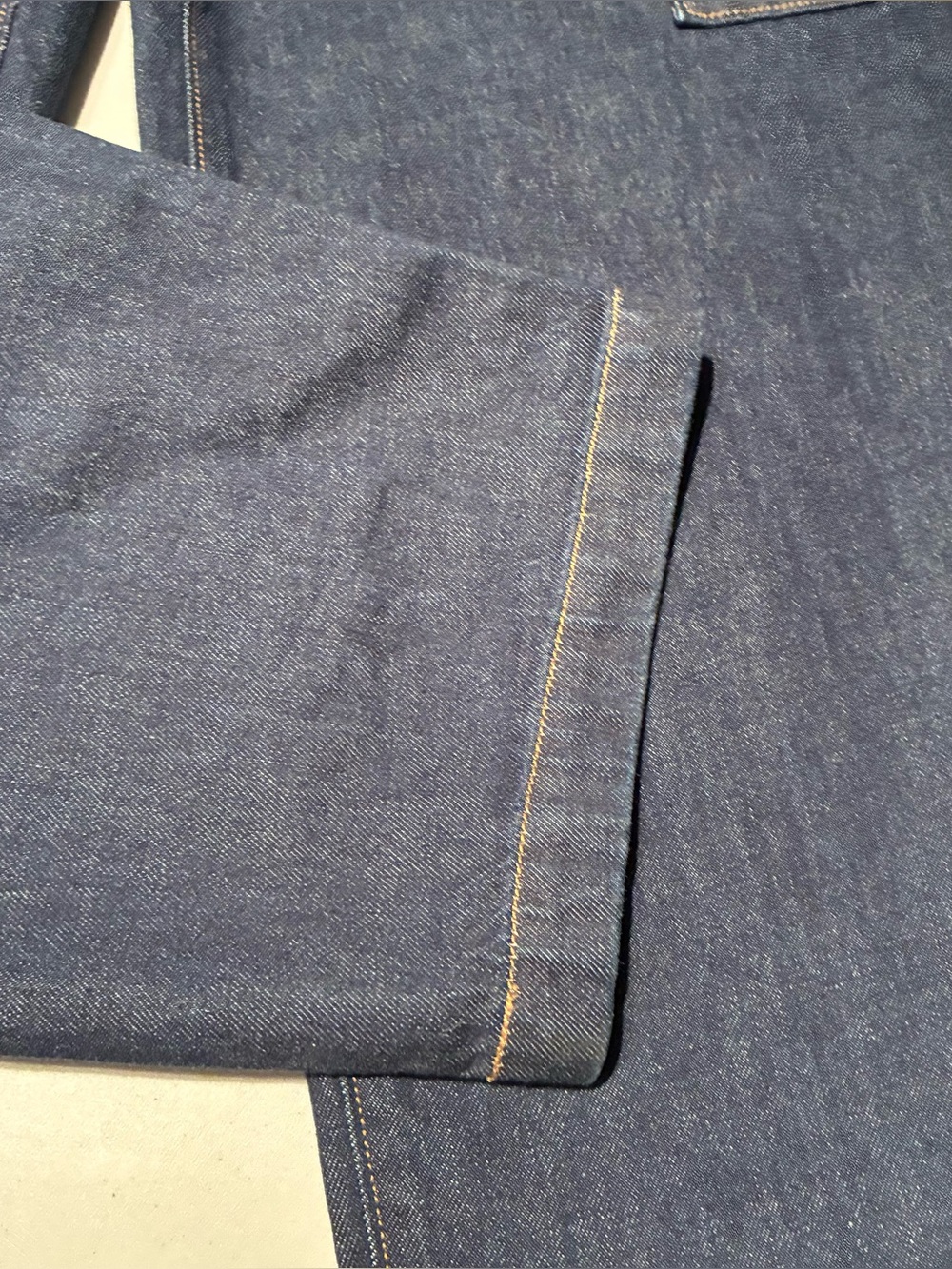 NWT Aritzia Wilfred Strut Wide Cargo Jean in No Stress Dark Blue Size 25 - Picture 8 of 10